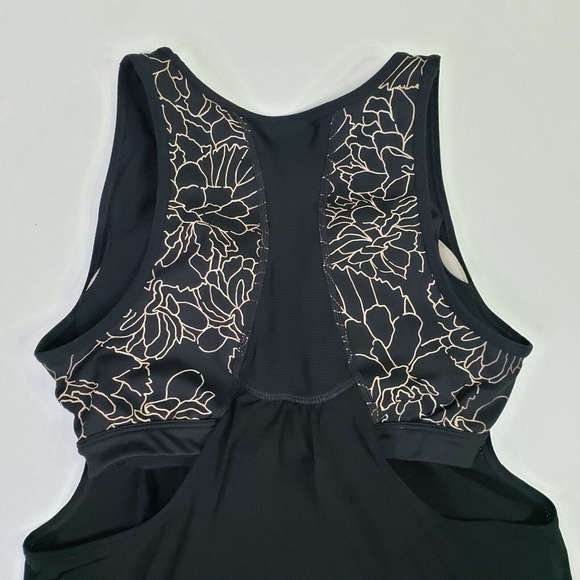 Athleta Fit Team Tank Top Cut Out Mesh Black Gold Women's Size XS - Picture 4 of 10
